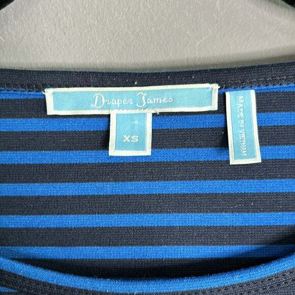 Draper James Blue and Black Striped Long Sleeve Ruffle Hem Dress Size XS - Picture 5 of 9